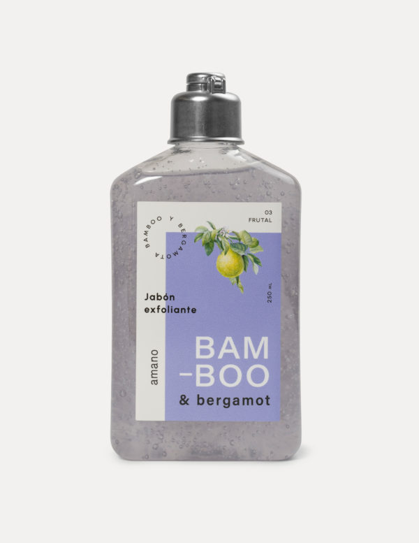Jabon exfoliante botella  Bamboo & Bergamot 280ml